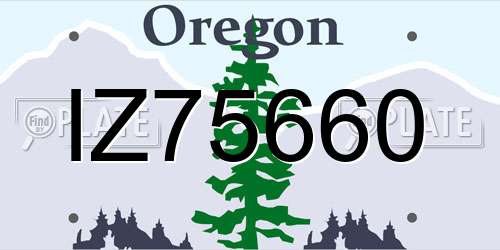 IZ75660 Oregon License Plate