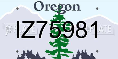 IZ75981 Oregon License Plate