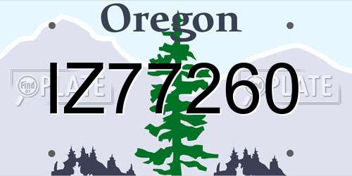 IZ77260 Oregon License Plate