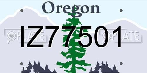 IZ77501 Oregon License Plate