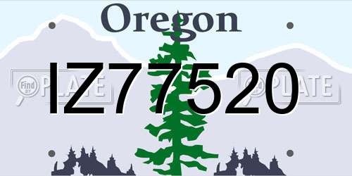 IZ77520 Oregon License Plate