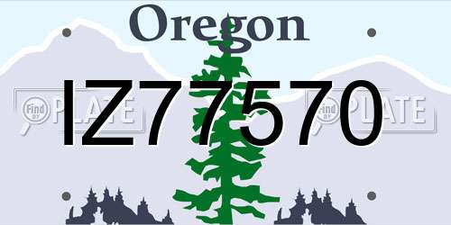 IZ77570 Oregon License Plate