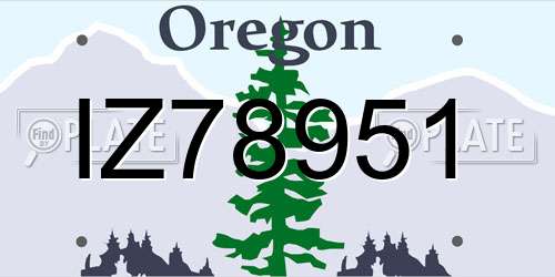 IZ78951 Oregon License Plate