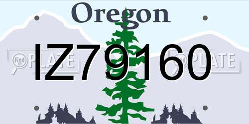 IZ79160 Oregon License Plate