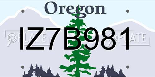 IZ7B981 Oregon License Plate