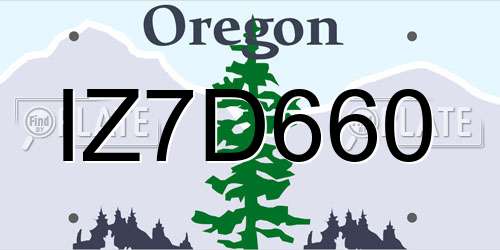 IZ7D660 Oregon License Plate