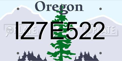 IZ7E522 Oregon License Plate