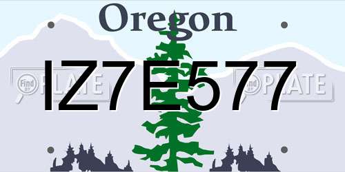 IZ7E577 Oregon License Plate
