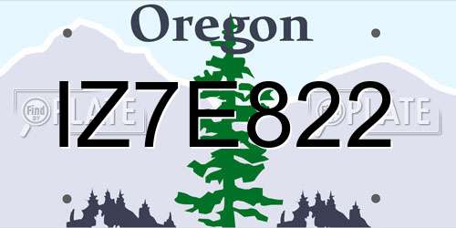 IZ7E822 Oregon License Plate