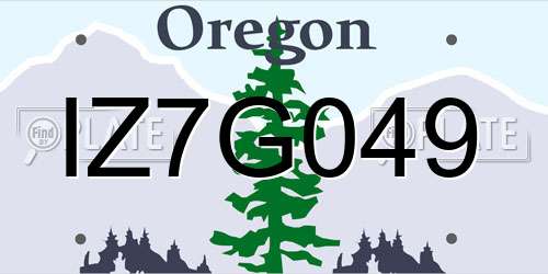IZ7G049 Oregon License Plate