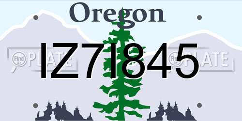 IZ7I845 Oregon License Plate