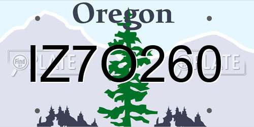 IZ7O260 Oregon License Plate