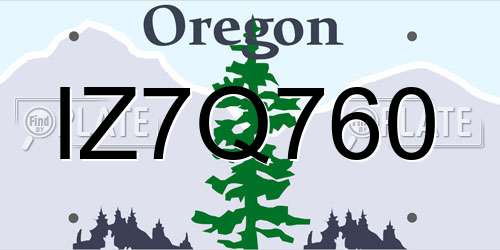 IZ7Q760 Oregon License Plate