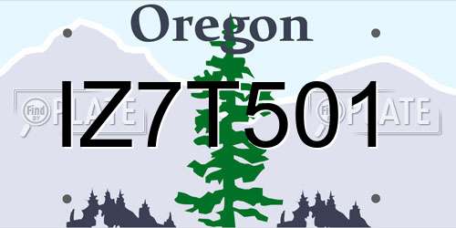 IZ7T501 Oregon License Plate