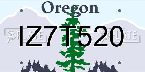 IZ7T520 Oregon License Plate