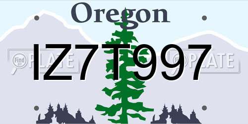 IZ7T997 Oregon License Plate