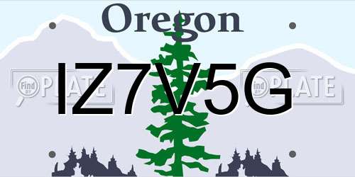 IZ7V5G Oregon License Plate