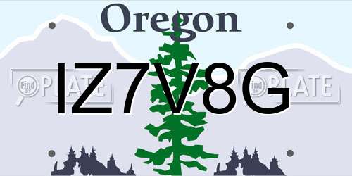 IZ7V8G Oregon License Plate