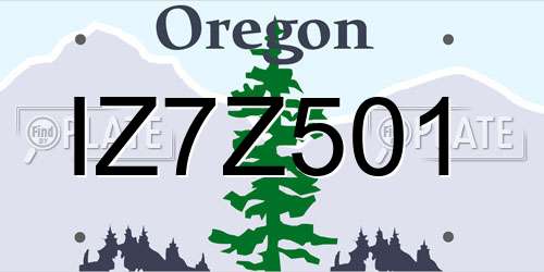IZ7Z501 Oregon License Plate