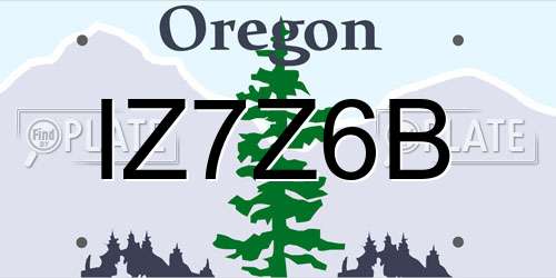 IZ7Z6B Oregon License Plate
