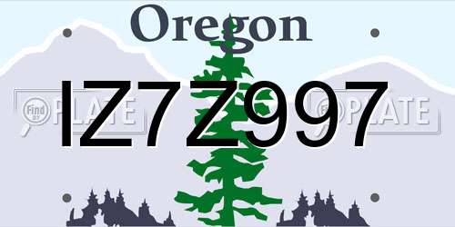 IZ7Z997 Oregon License Plate