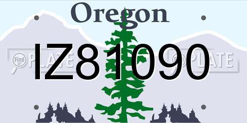 IZ81090 Oregon License Plate