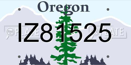 IZ81525 Oregon License Plate