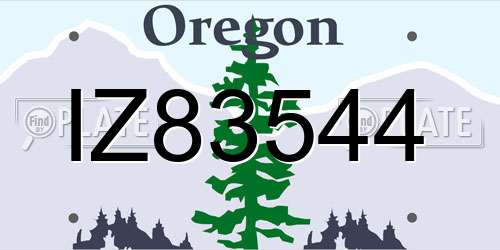 IZ83544 Oregon License Plate