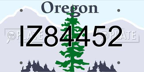 IZ84452 Oregon License Plate