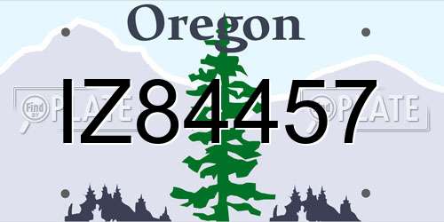 IZ84457 Oregon License Plate