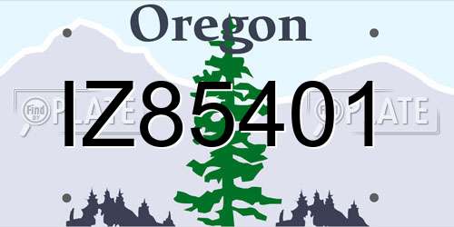 IZ85401 Oregon License Plate