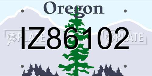 IZ86102 Oregon License Plate