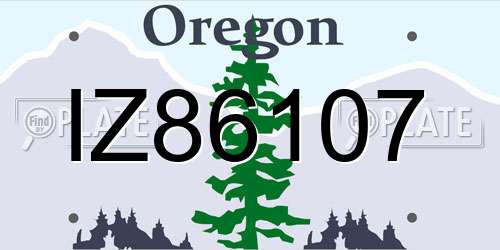 IZ86107 Oregon License Plate