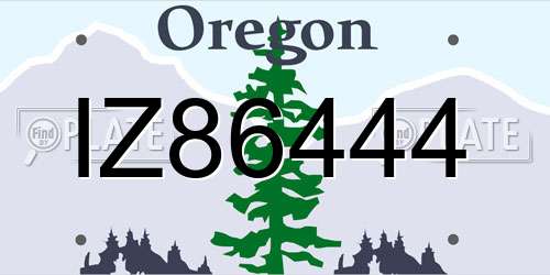 IZ86444 Oregon License Plate