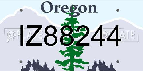 IZ88244 Oregon License Plate