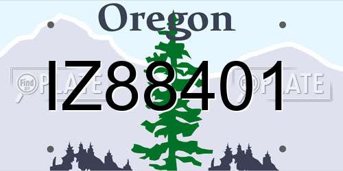 IZ88401 Oregon License Plate