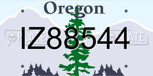 IZ88544 Oregon License Plate