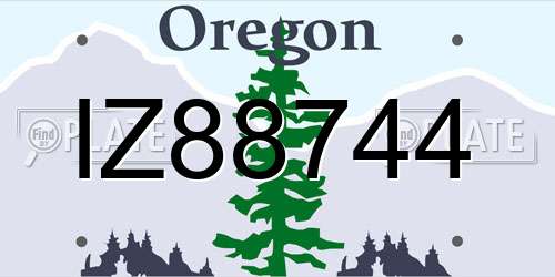 IZ88744 Oregon License Plate