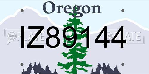 IZ89144 Oregon License Plate