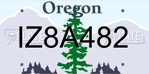 IZ8A482 Oregon License Plate