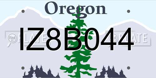 IZ8B044 Oregon License Plate