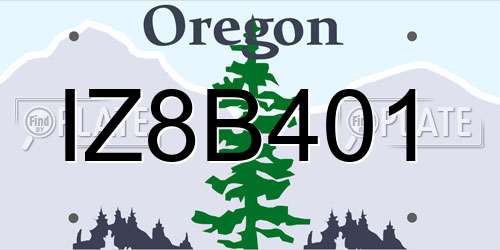 IZ8B401 Oregon License Plate