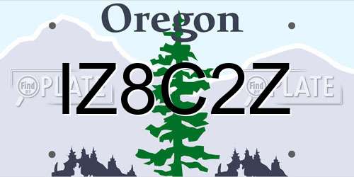 IZ8C2Z Oregon License Plate