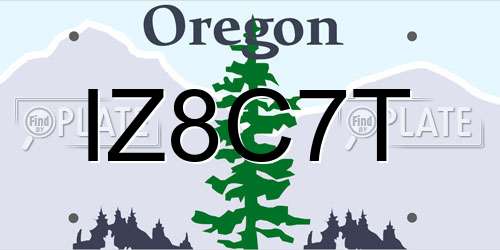 IZ8C7T Oregon License Plate