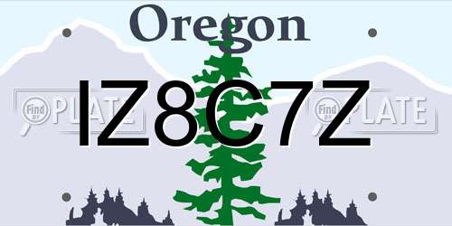 IZ8C7Z Oregon License Plate
