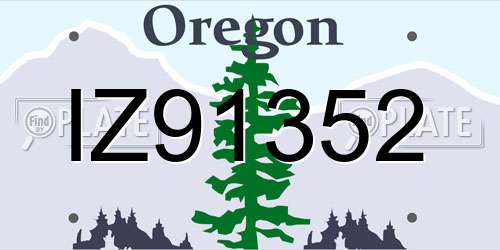 IZ91352 Oregon License Plate