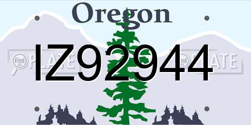 IZ92944 Oregon License Plate