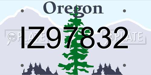 IZ97832 Oregon License Plate