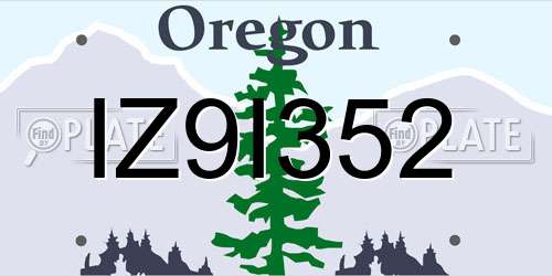 IZ9I352 Oregon License Plate