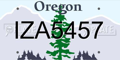 IZA5457 Oregon License Plate